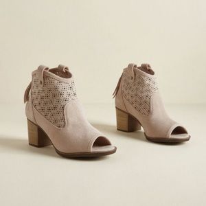 Peep toe suede booties Dirt Laundry